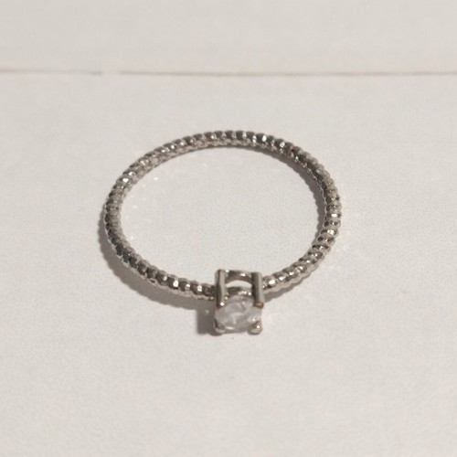 CZ Ring Rundschliff Sterlingsilber Band Vorsteckbar Versprechen Ringgröße 8,5 - Bild 3 von 4