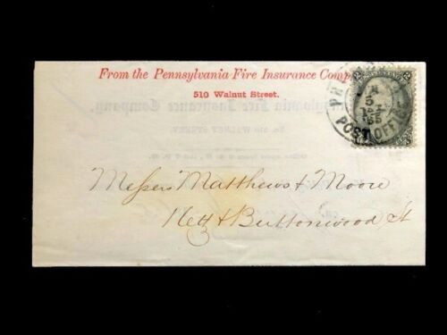 PA PHILADELPHIA POST OFFICE 1865 COVER #73 SOTN 1ST DELIVERY, W/CONTENT