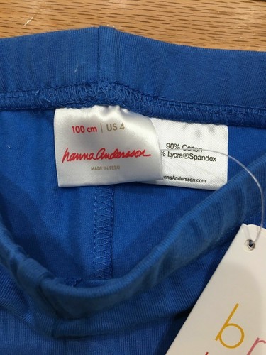 New HANNA ANDERSSON GIRLS Cotton Leggings Blue 100 4 Years Girls’ - Picture 3 of 3