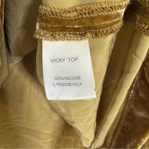 Blusa Mes Demoiselles Terciopelo Cuello en V Manga Larga Mezcla Seda - Imagen 5 de 9