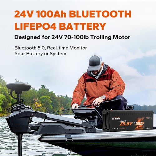 LiTime 24V 100Ah Bluetooth 5.0 Low Temp LiFePO4 Lithium Battery For Off-grid RV - Picture 12 of 16