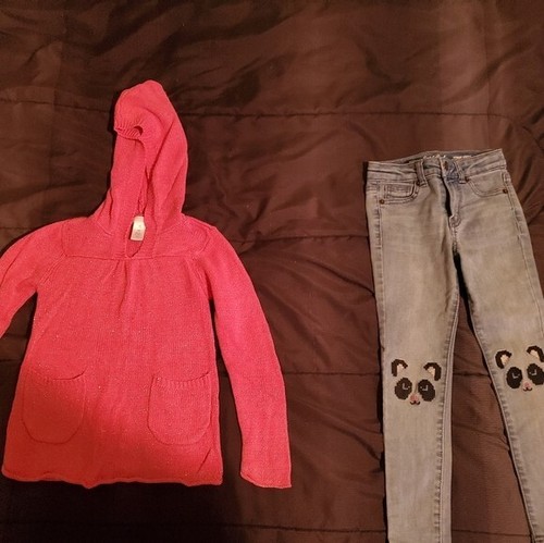girl 4t hooded sweater and design jeggings - Picture 1 of 3