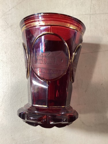 Vintage Bohemian Czech Thick Amber Glass Lendl Estate 5” - Picture 4 of 9
