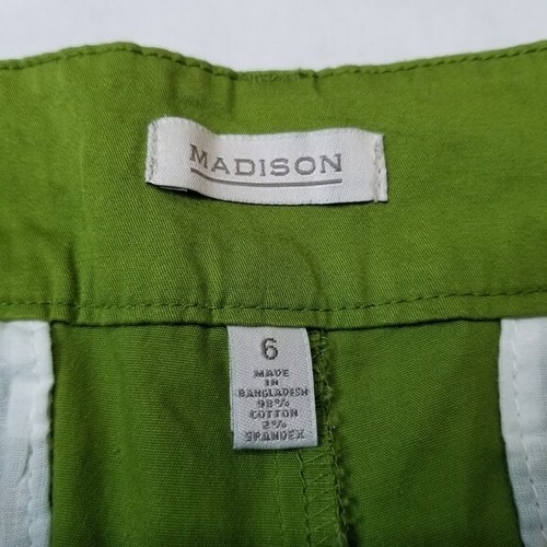 Madison Shorts 6 chino Two to Tango Green Belted Classic Midrise 5.5" inseam New - Picture 4 of 7