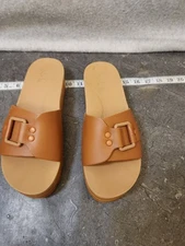 Reef Cushion Soho Cruz Sandals Women's 8 Natural Brown Comfort Slip-On Casual