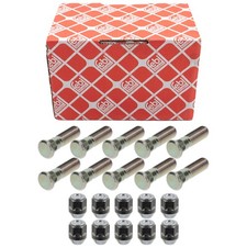 10x febi Radbolzen + Radmutter M12x1,5 für HYUNDAI i10 i20 i30 KIA RIO vorne