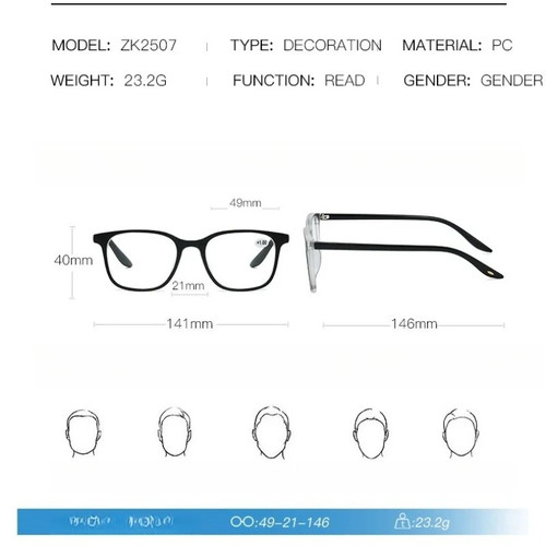 New Anti-blue Light Reading Glasses Square Frame Readers For Women Mens 0~ +4.0 - Picture 4 of 27