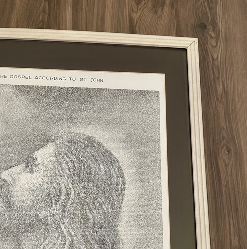 Antique Jesus Artwork “FOR US” by Sandra G.Jelinek 75,000 Letters Gospel of John - Picture 6 of 24