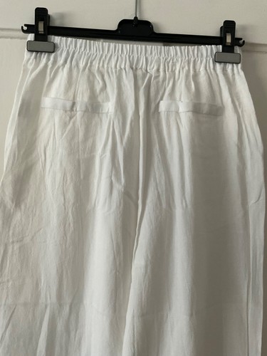 NEW White "Zanzea" Collection Wide Leg Cotton Trousers Size Medium. - Picture 5 of 6