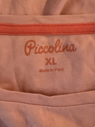 PICCOLINA ~ PINK "AMELIA EARHART PILOT" COLORFUL GRAPHIC 100% COTTON TOP  ~ XL - Picture 3 of 4