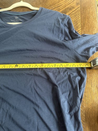 Mack Weldon T Shirt Mens Large Pima Cotton Long Sleeve Navy Stretch - Picture 4 of 5