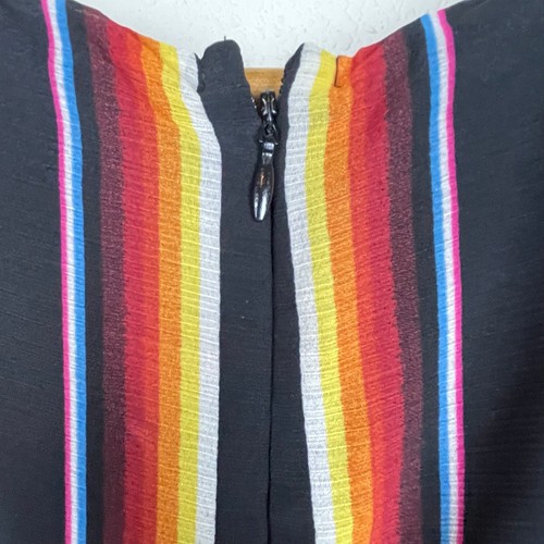 Vestido Lauren Ralph Lauren Etiqueta Negra Talla 4 Rayas Coloridas Sin Mangas Cuello en V - Imagen 5 de 7