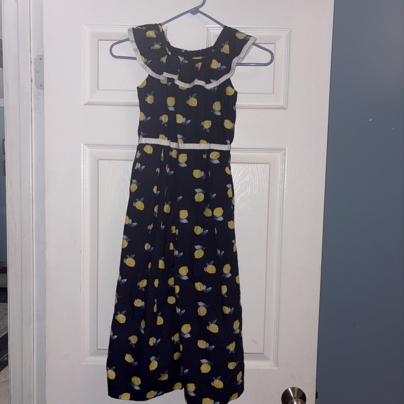 JANIE AND JACK navy  lemon ruffle trim jumpsuit romper 7