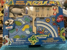 NEW VINTAGE BATTERY OPERATED AIRPLANE  PUZZLE SET COLLECTORS EDITION  S-1779 NIB