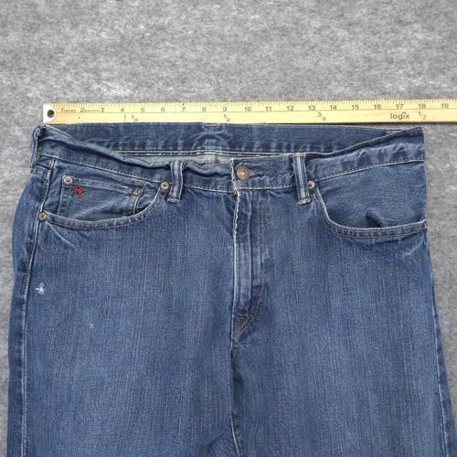 Polo Ralph Lauren Jeans Uomo 34x34 Slim Dritto 018 Lavaggio Scuro Anticato - Foto 10 di 14