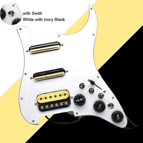Guitarra Eléctrica ST SSH Golpeador Precableado Doble Bobina Pastilla Placa Rascadora Negra - Imagen 40 de 41