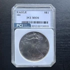 1993-P $1 American Silver Eagle 1 oz .999 Silver MS 70 PCI Philadelphia Eagle