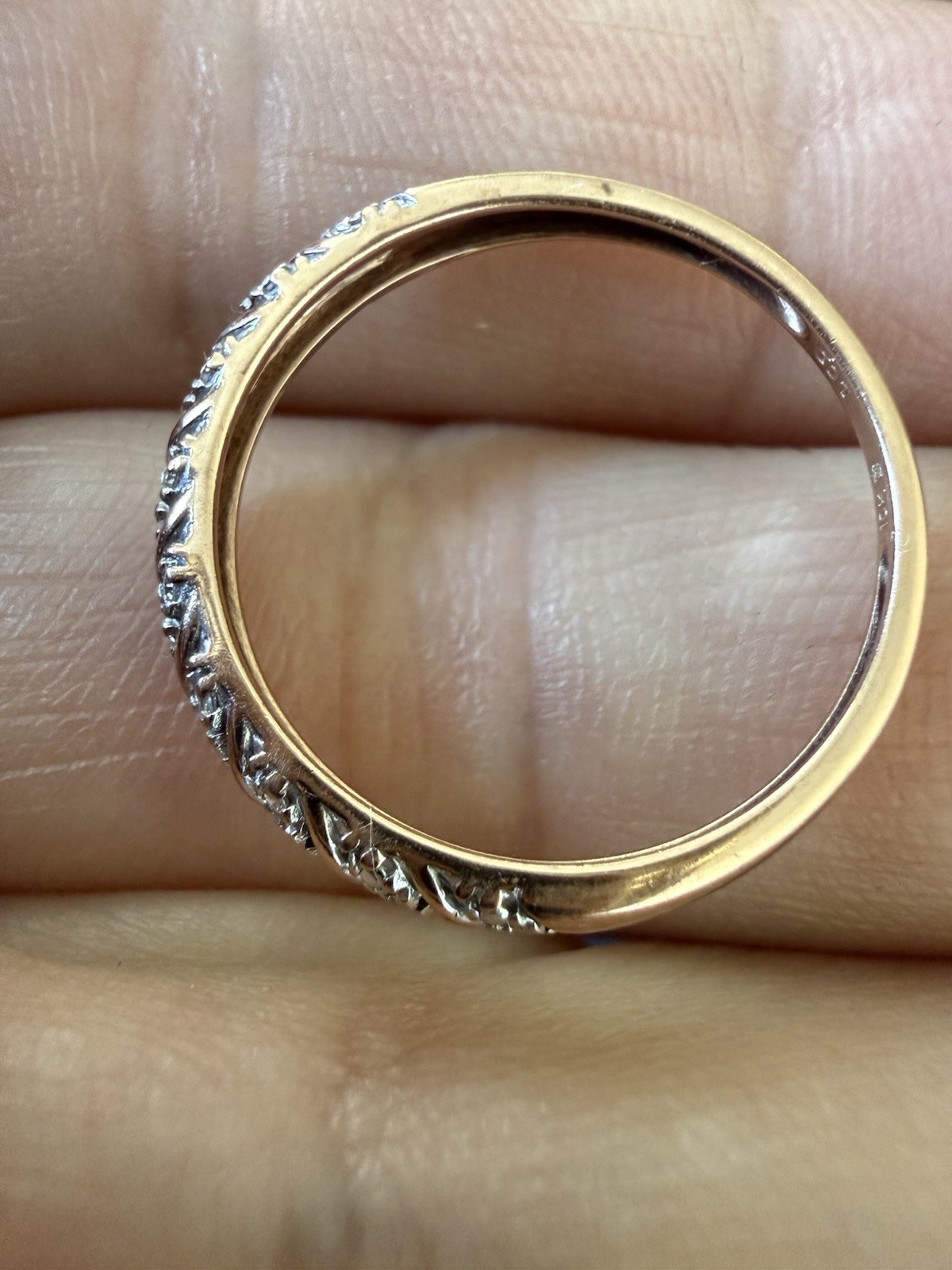 1.15g Solid 10k Rose Gold Stackable Sculpted Cabl… - image 11