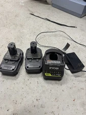 (2) Ryobi One+ 2 Ah 18V Lithium-ion Battery And Charger