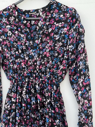ELIE TAHARI Black Floral Multicolor MEADOW PRINT Midi Dress - Picture 7 of 13
