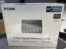 D-Link DGS-105 5-Port Gigabit Ethernet Switch-New sealed In Box