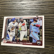 2025 Topps Series 1 #144 Shohei Ohtani/Marcell Ozuna/Kyle Schwarber League Lead