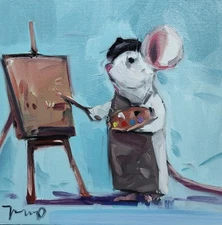 Jose Trujillo Fine Art PRINT 16x16" Collectible Artist Modern Mouse Painting