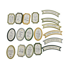 Anna Griffin 18 pc Lucky Ephemera Sentiment Stickers