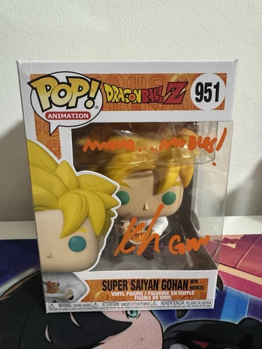 Funko Pop Dragon Ball - Super Saiyan Gohan con Fideos #951 Firmado Dañado