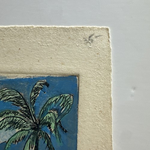 Ancienne petite estampe San Cristóbal, Porto Rico, signée par N. McNally - Photo 3/19
