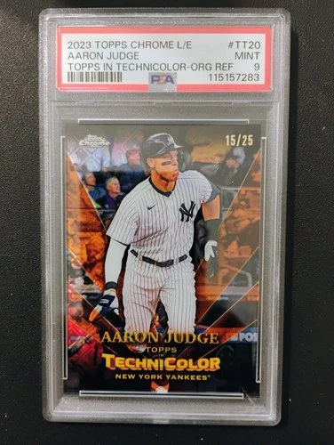 2023 Topps Chrome Topps in Technicolor Aaron Judge  Orange Refractor /25 PSA 9🔥