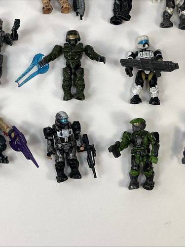 Halo Mega Construx Lot of 21 Heroes Pack figures 2" Covenant Spartan UNSC Purple - Picture 10 of 24