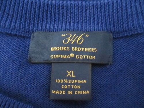 BROOKS BROTHERS 🔥 L / XL === BLAU / V-AUSSCHNITT / SUPIMA BAUMWOLLE / PULLOVER WESTE - Bild 6 von 7