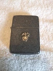 Ww2 U.S Zippo Black Crinkle Lighter  Marine EGA Three Hinge