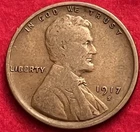 1917-S Lincoln Wheat Cent Early San Francisco Issue VF Details JC1339