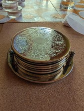 Highland Silver Plated Coaster Set With Decorative Pattern Engraving