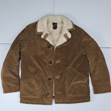 True Vintage 60s Montgomery Ward Corduroy Sherpa Jacket Men 42 Brown Canada Made