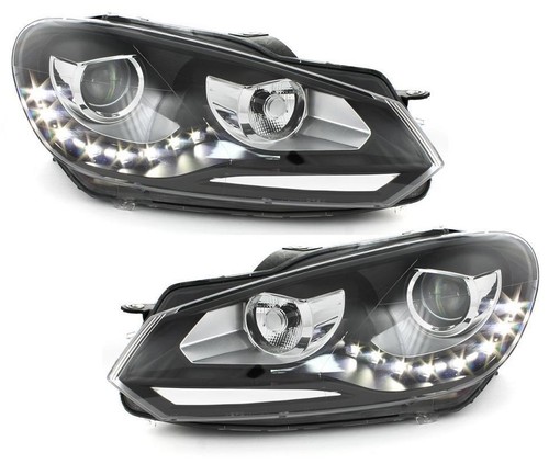 DEPO TAGFAHRLICHT SCHEINWERFER FÜR VW GOLF 6 SCHWARZ LINKS RECHTS H7 SWV32DLGXB - Bild 3 von 5