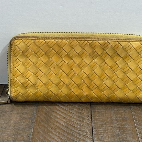 Cole Haan Heritage Weave Yellow Leather Wallet See pics for pen mark - Picture 2 of 14