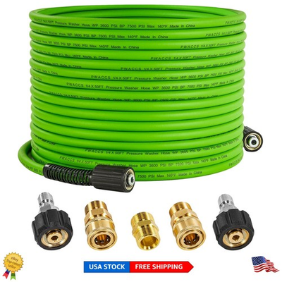 #ad Versatile 50 Foot Pressure Washer Hose – 3600 PSI Non Marking amp; Lightweight $74.98