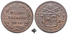 PONTIFICAL STATE Rome Half Bayocco 1845 qFDC RED COPPER Pope Gregory XVI