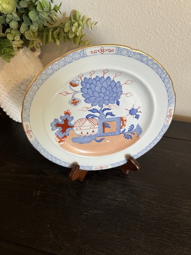 Mason's Ironstone 10” Plate - Chinoiserie Blue & Red Floral- Circa 1870 Antique - Picture 2 of 5