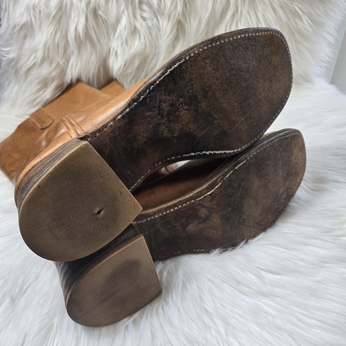 Mens Vintage Rust Leather Campus Boots Mens Size 12 D - Picture 7 of 9