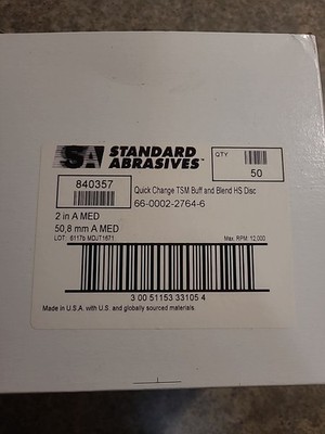 Standard Abrasives Quick Change Buff and Blend HS Disc, 840357, A/OMedium, TSM
