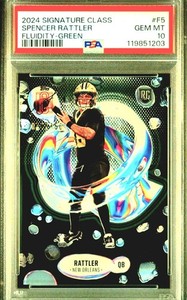 Spencer Rattler RC #/150 Green Fluidity 2024 Topps Signature Class PSA 10 GEM M
