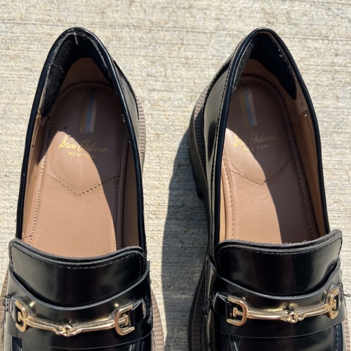 Mocasines Sam Edelman para mujer 9M Laurs plataforma suela gruesa oro Y2K Horsebit - Imagen 3 de 12