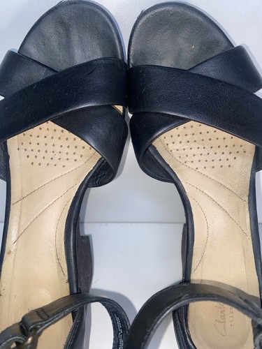 Sandalias de cuña Clarks unisex negras con plataforma Maritsa Ruth talla 8 gótico hada oscura - Imagen 15 de 15