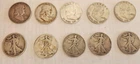 lot of (10) 90% Silver 5 Ben Franklin's and 5 walking liberty