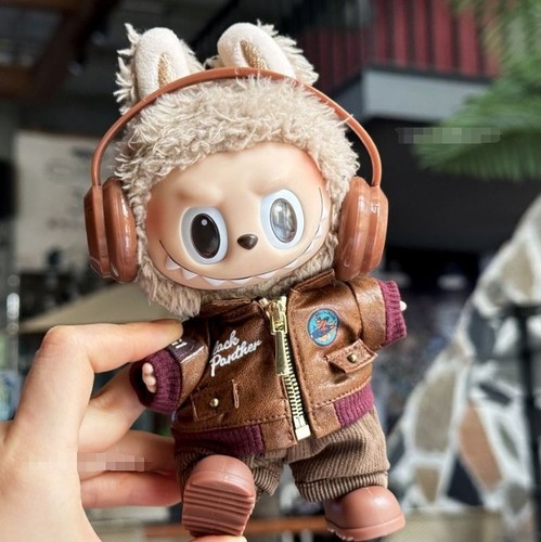 (No Dolls) Set For LABUBU The Monsters Plush Doll Retro Leather Jacket Clothes - Picture 3 of 13