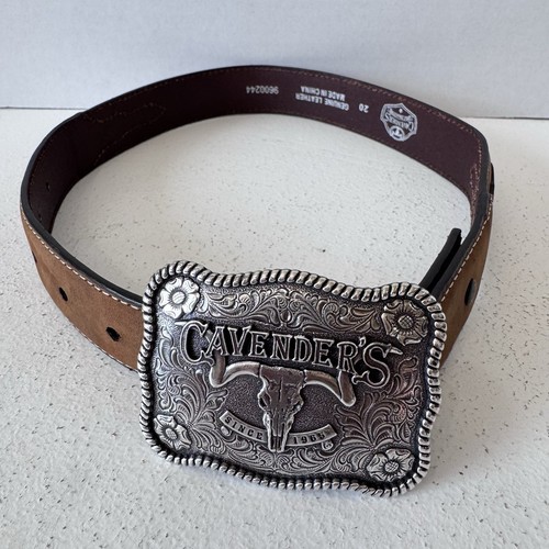 Cavenders Kids Leather Brown Belt Size 20